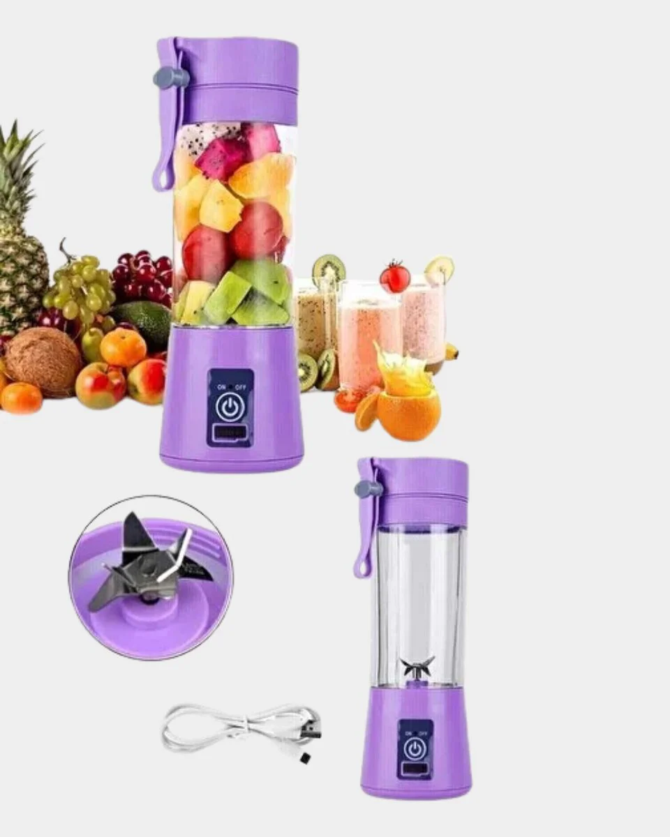 Taşınabilir USB Şarjlı Mini Smoothie Blender 380ml - Çelik Bıçaklı Portatif Smoothie Hazırlayıcı