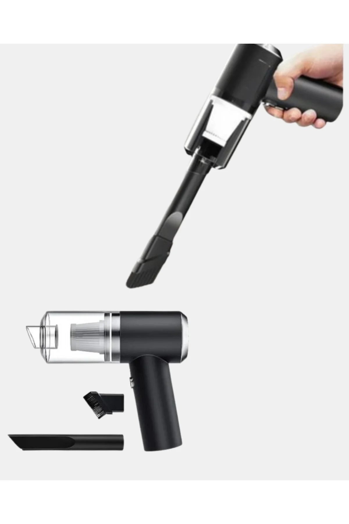 Taşınabilir Vakumlu Araç Süpürgesi – Katlanabilir Sap, Yıkanabili