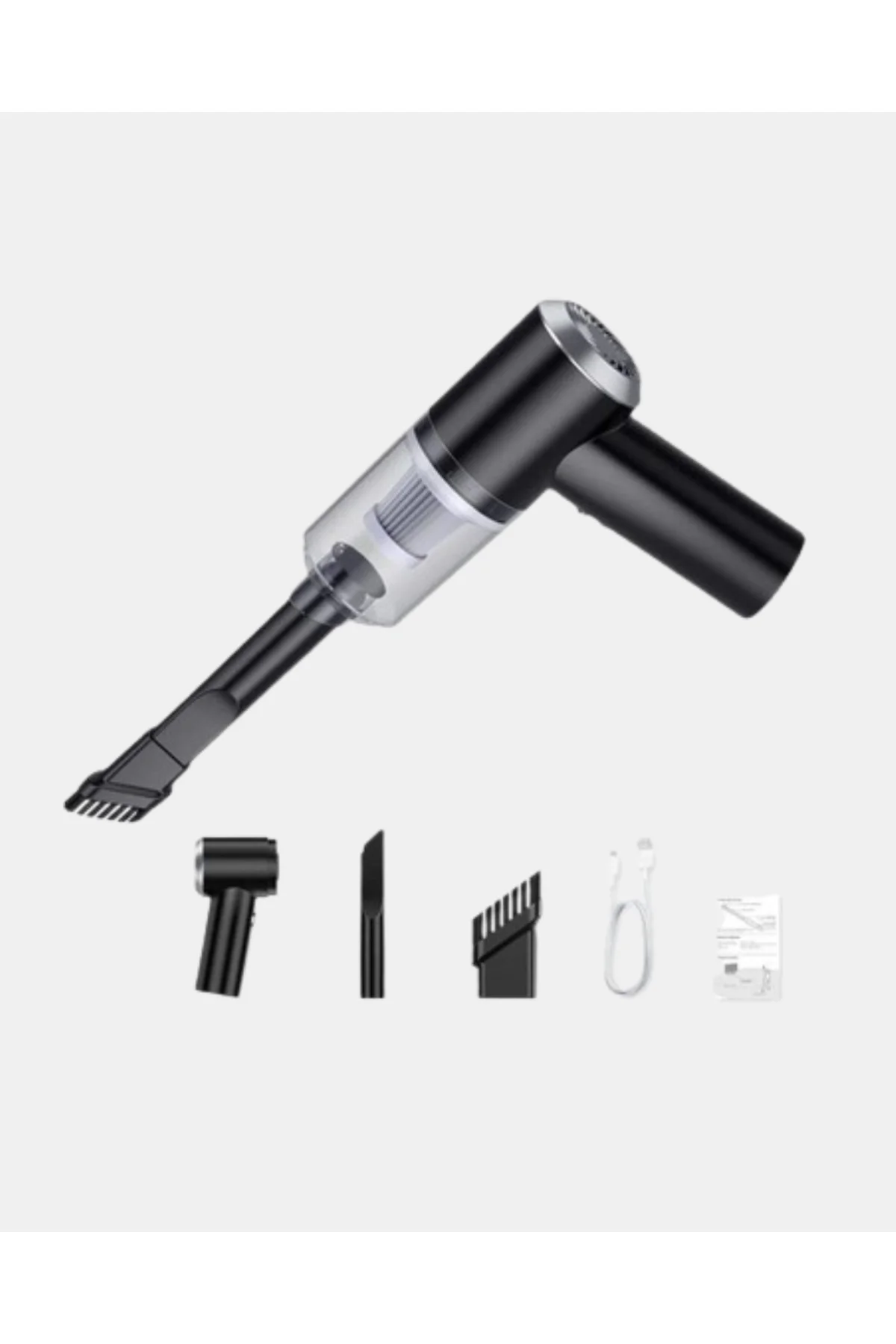 Taşınabilir Vakumlu Araç Süpürgesi – Katlanabilir Sap, Yıkanabili