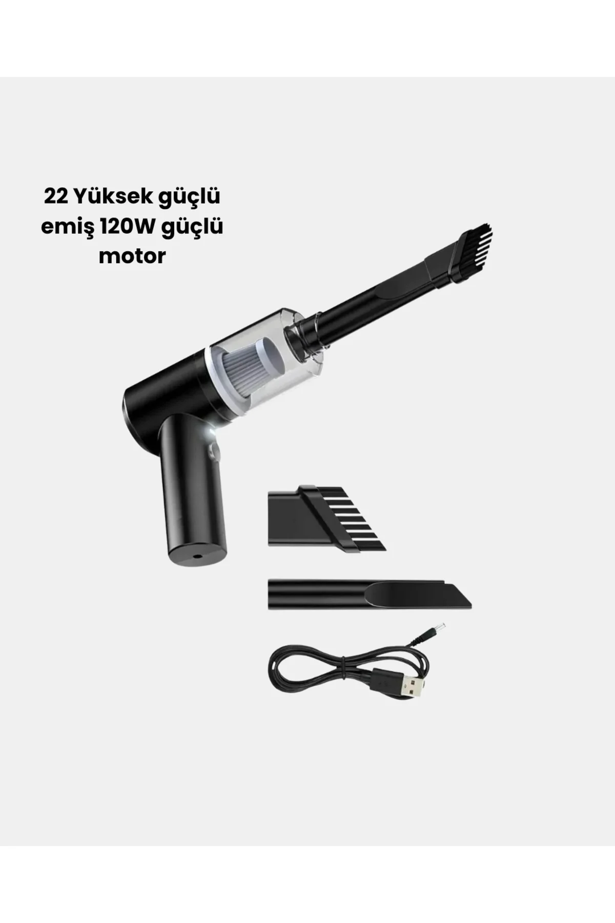 Taşınabilir Vakumlu Araç Süpürgesi – Katlanabilir Sap, Yıkanabili