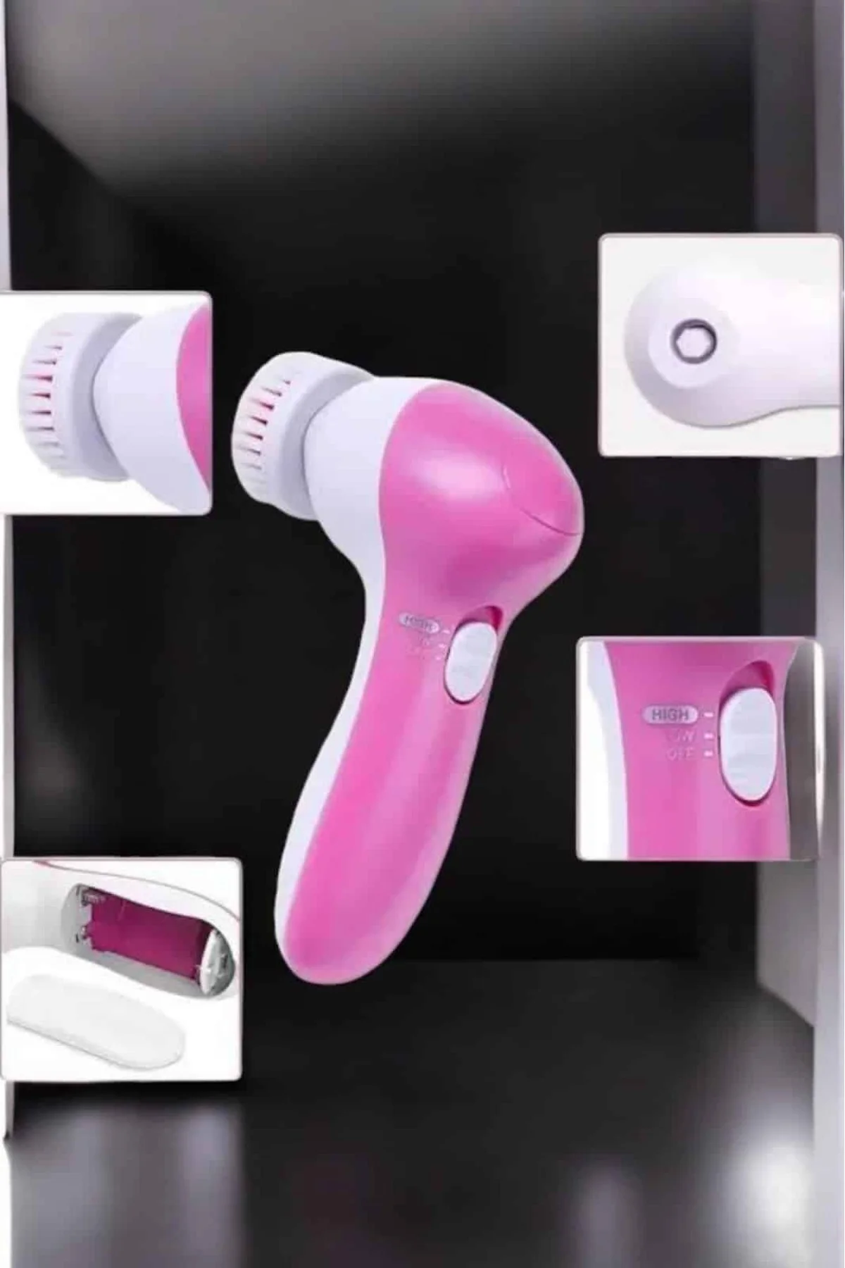 Taşınabilir Yüz Temizleme Cihazı Masaj Peeling Temizlik 5 Başlıkl