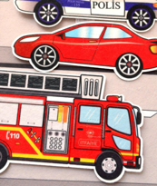 Taşıtları Öğreniyorum Keçe Cırtlı Duvar Panosu , Eğitici Oyuncak