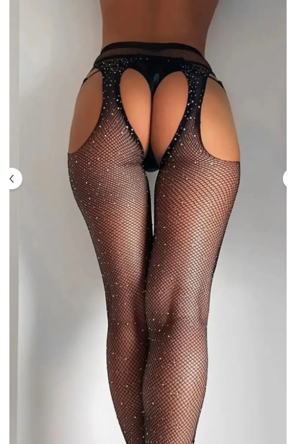 Pilelistore Taşlı Ağ Kısmı Açık Vücut Çorabı