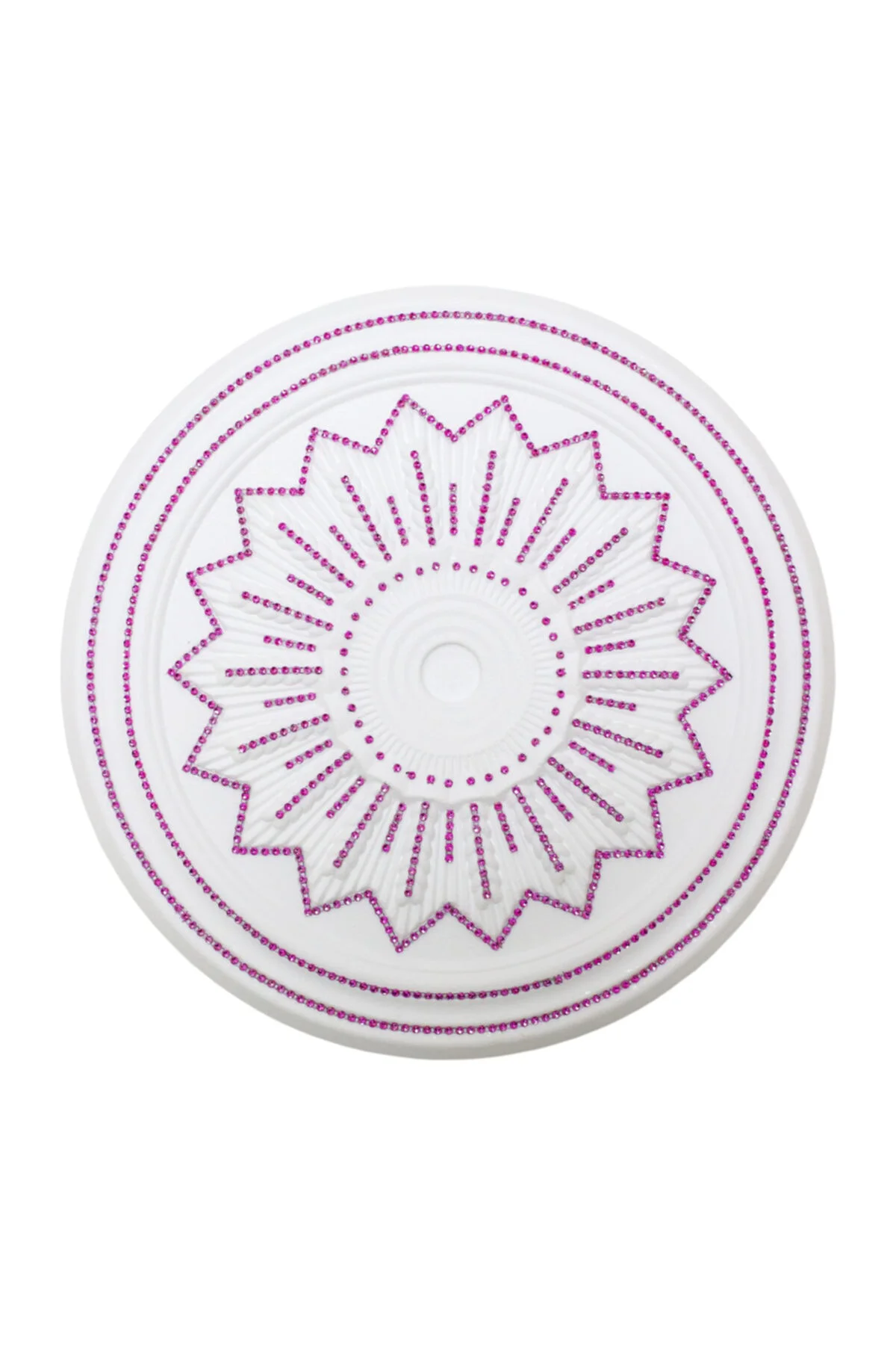 Taşlı Başak Desenli Stropiyer Tavan Göbeği 40 cm Lila
