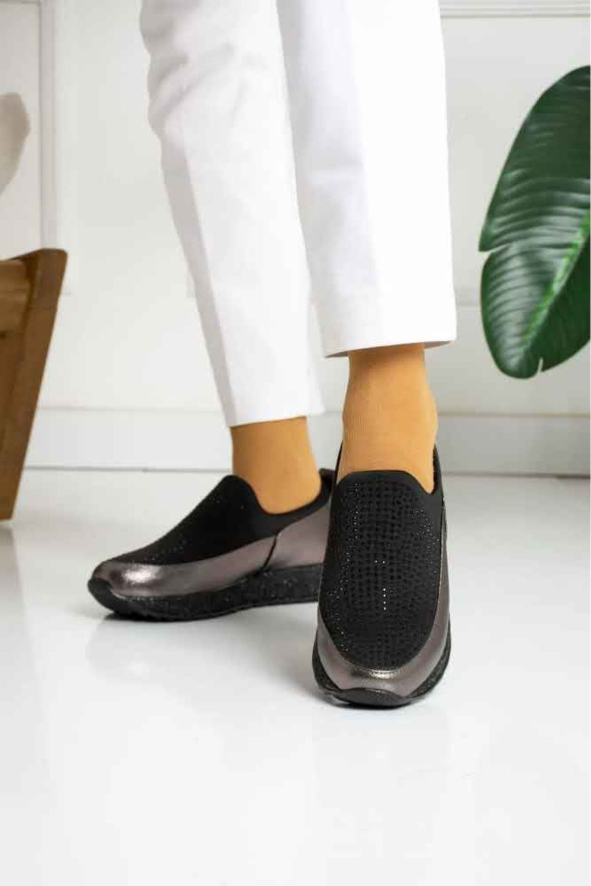 Taşlı  Casual Ayakkabı Gri