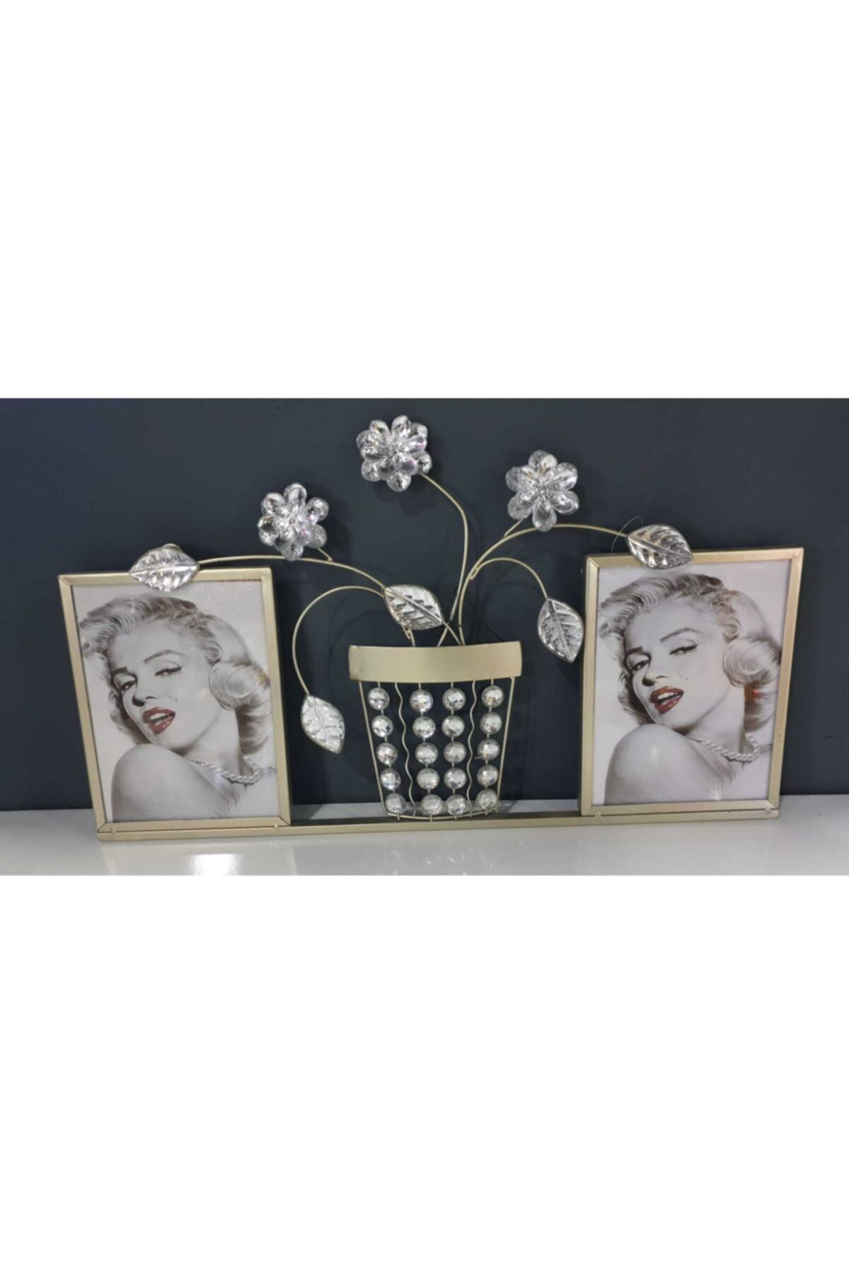 Elif Aksesuar Taşlı Çiçek Resim Panosu Duvar Dekoru