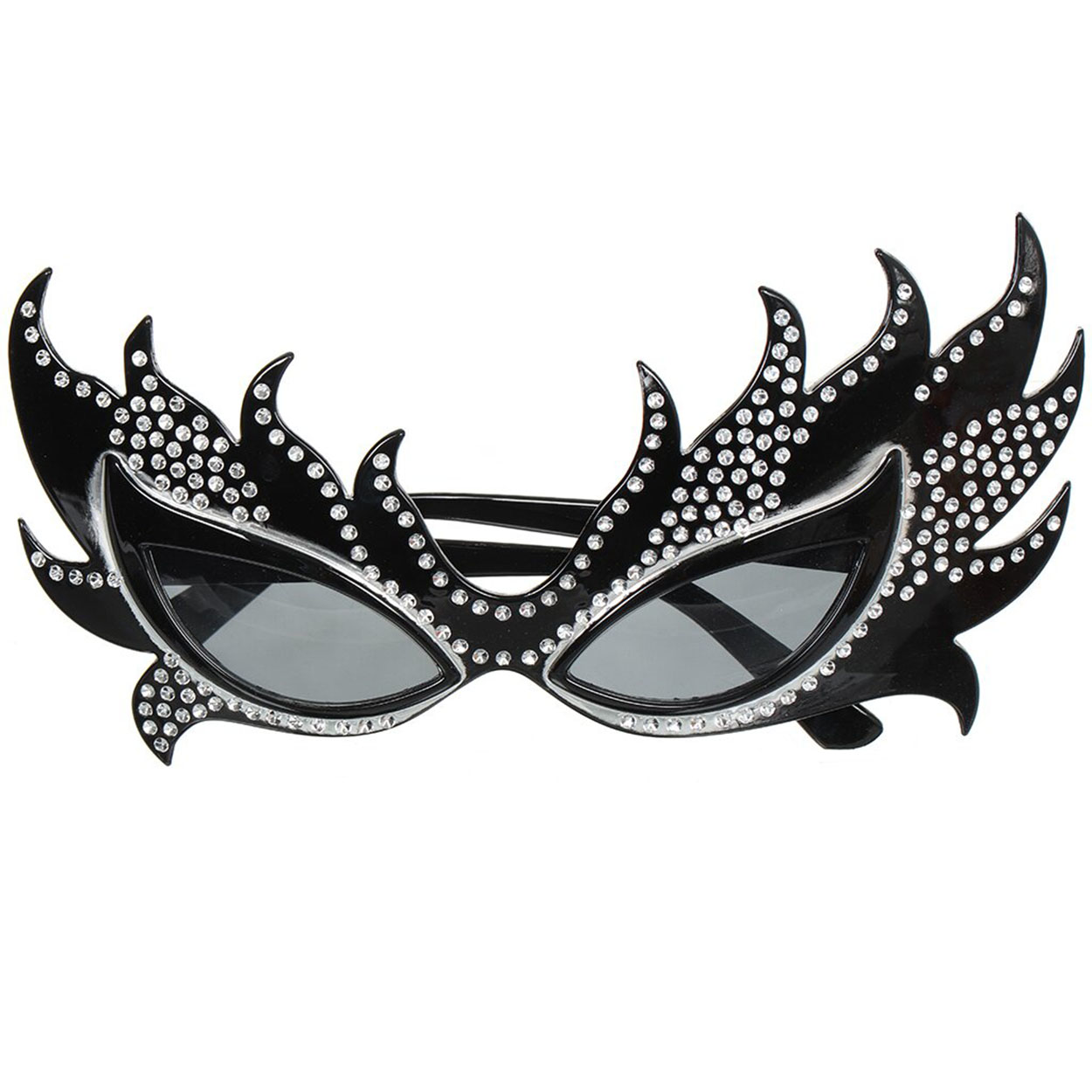 Taşlı Göz Kamaştıran Siyah Parti Alev Gözlük