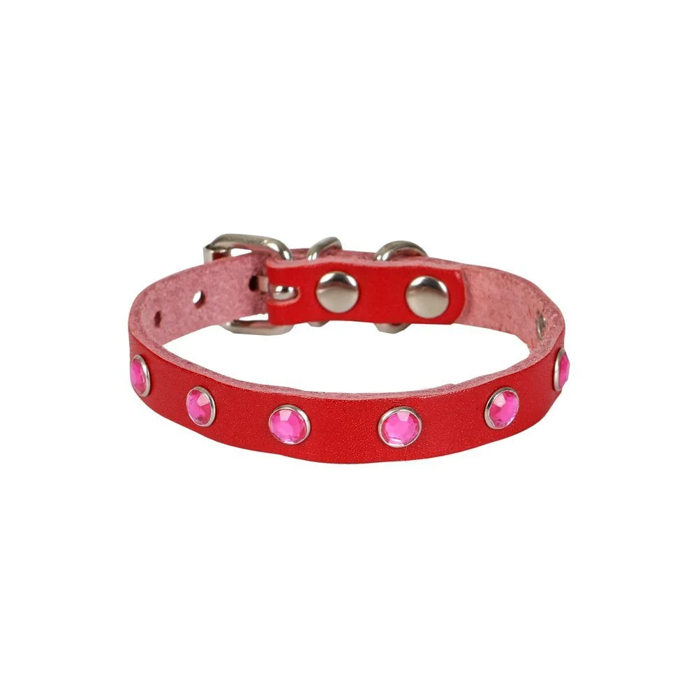 Taşlı Kedi ve Yru Köpek Tasması 1,5x29 cm Kırmızı XLarge Taşlı Kedi ve Yru Köpek Tasması 1,5x29 cm Kırmızı XLarge