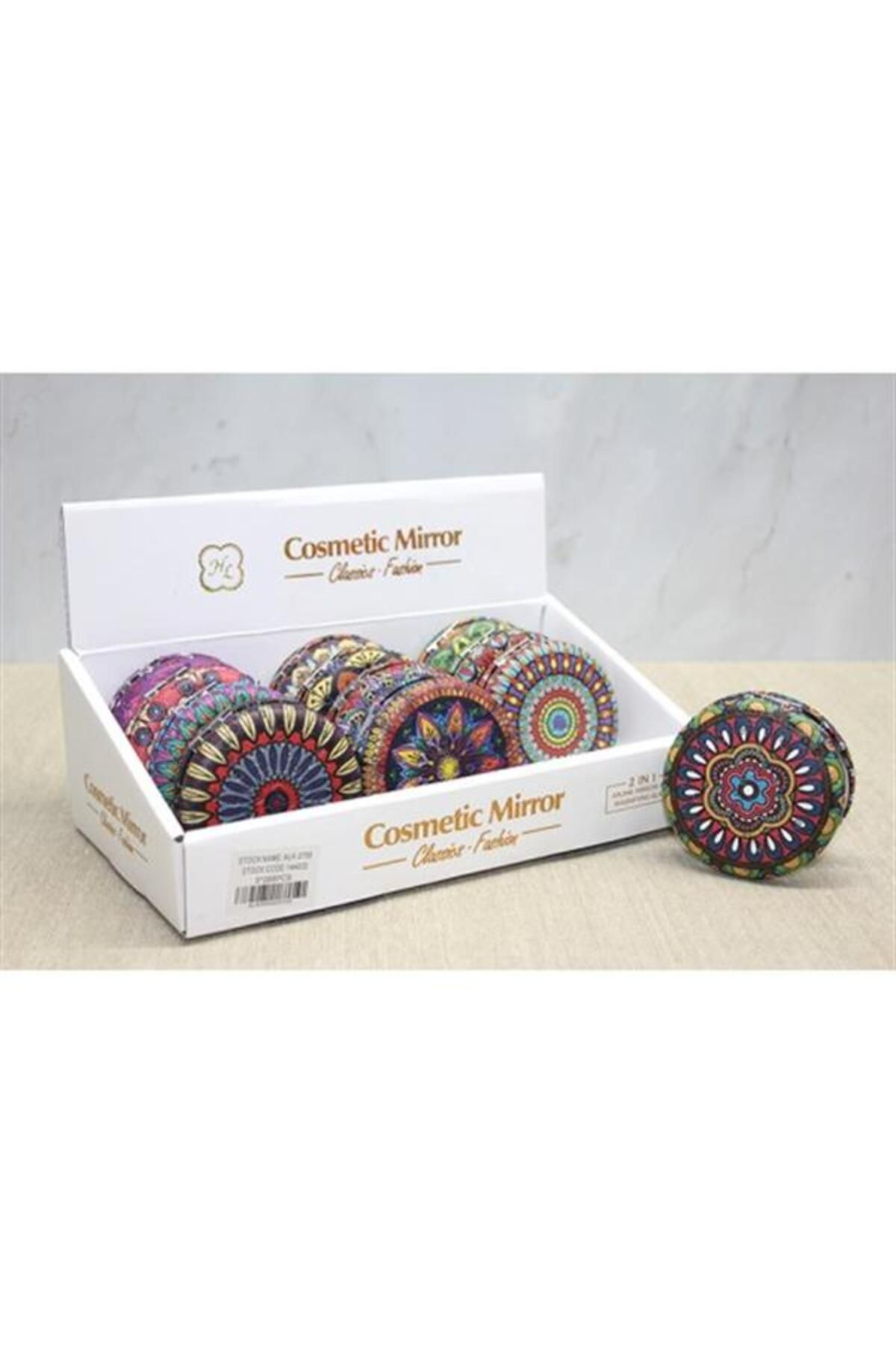 Deniz Taşlı Yuvarlak El Aynası Kalın Model 3