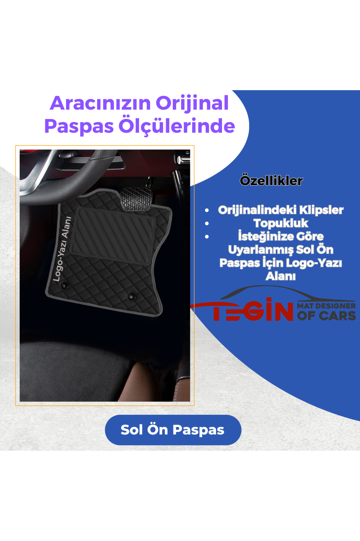 Tata Indigo 2002-2016 Prime Siyah Deri Gri Kenar Paspas