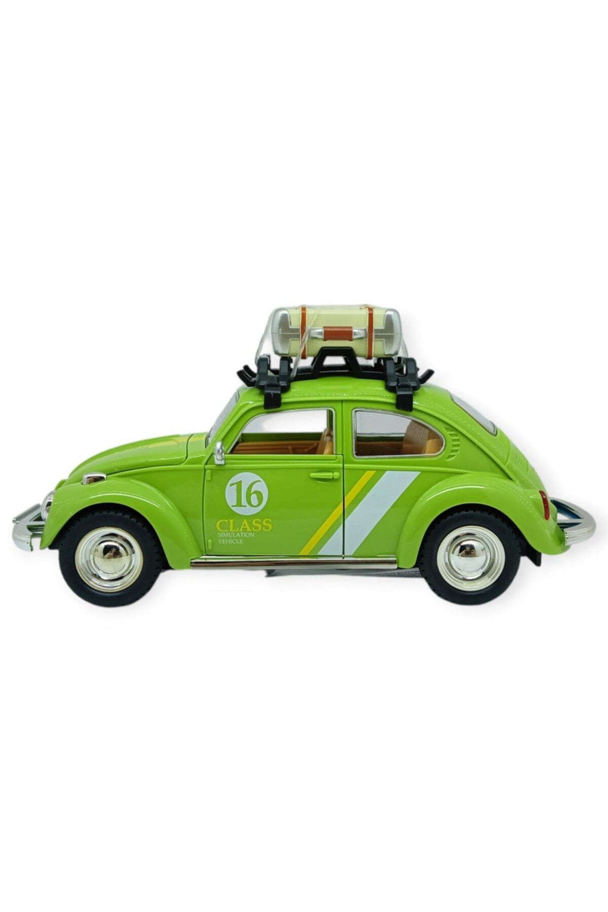 Tatil Serisi - Sesli Işıklı Vosvos Araba 18 cm - Yeşil (Lisinya)