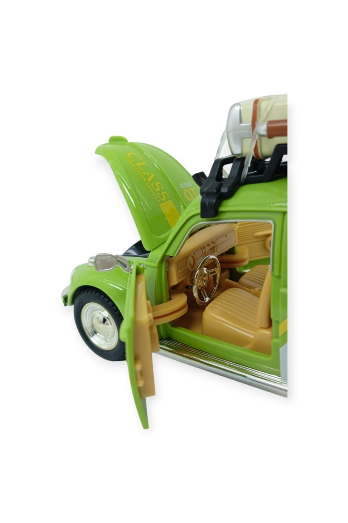 Tatil Serisi - Sesli Işıklı Vosvos Araba 18 cm - Yeşil (Lisinya)