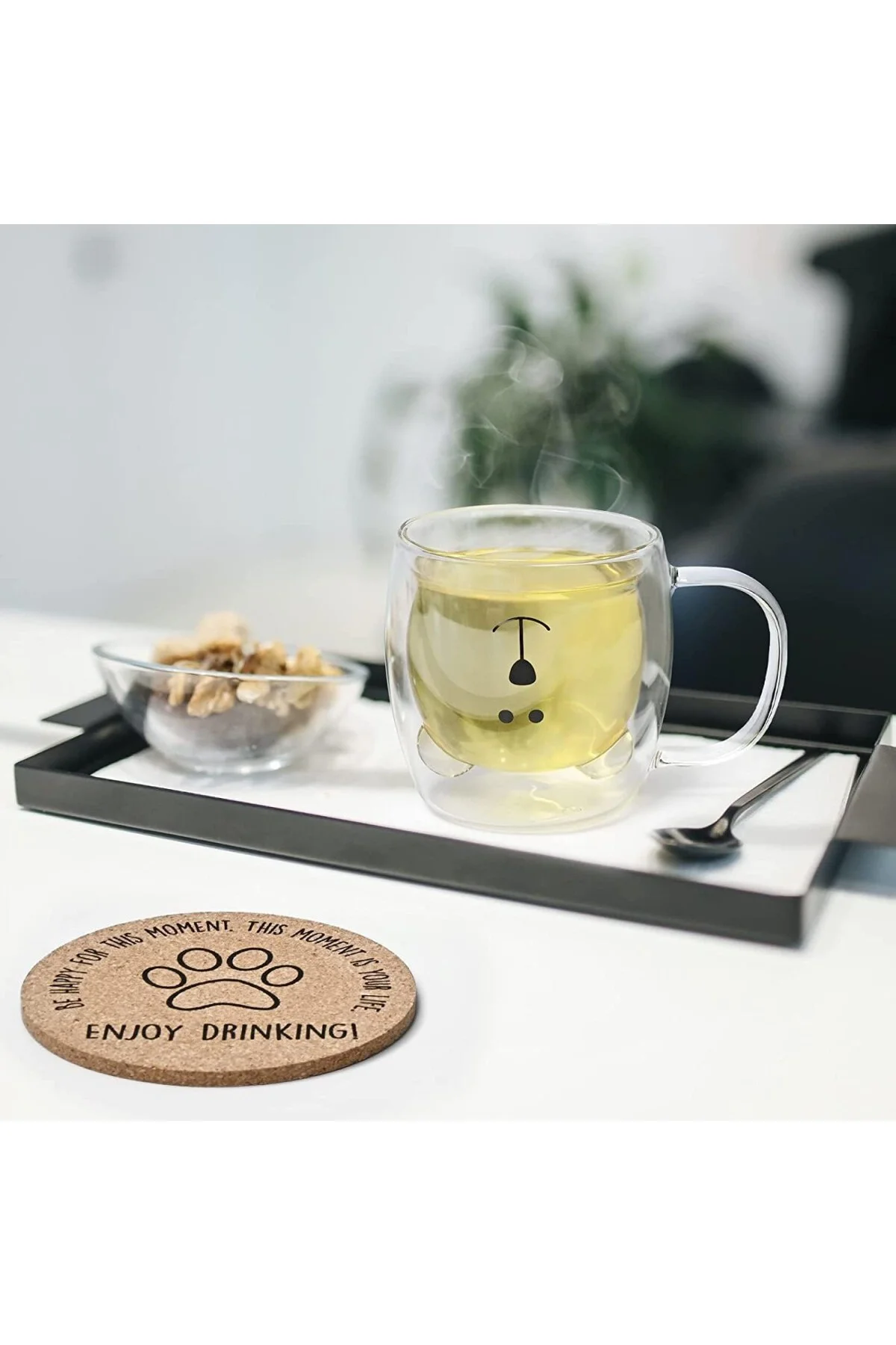 Tatlı ayıcık fincanı, termos bardaklar, çift duvarlı bardaklar, kulplu ve altlık, Cappuccino Tatlı ayıcık fincanı, termos bardaklar, çift duvarlı bardaklar, kulplu ve altlık, Cappuccino