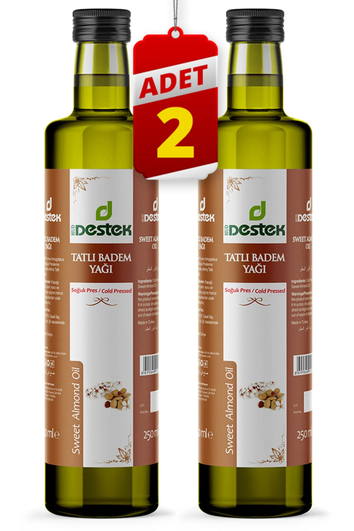 Tatlı Badem Yağı 250 ml 2 Adet Fiyatı, Yorumları ve Özellikleri