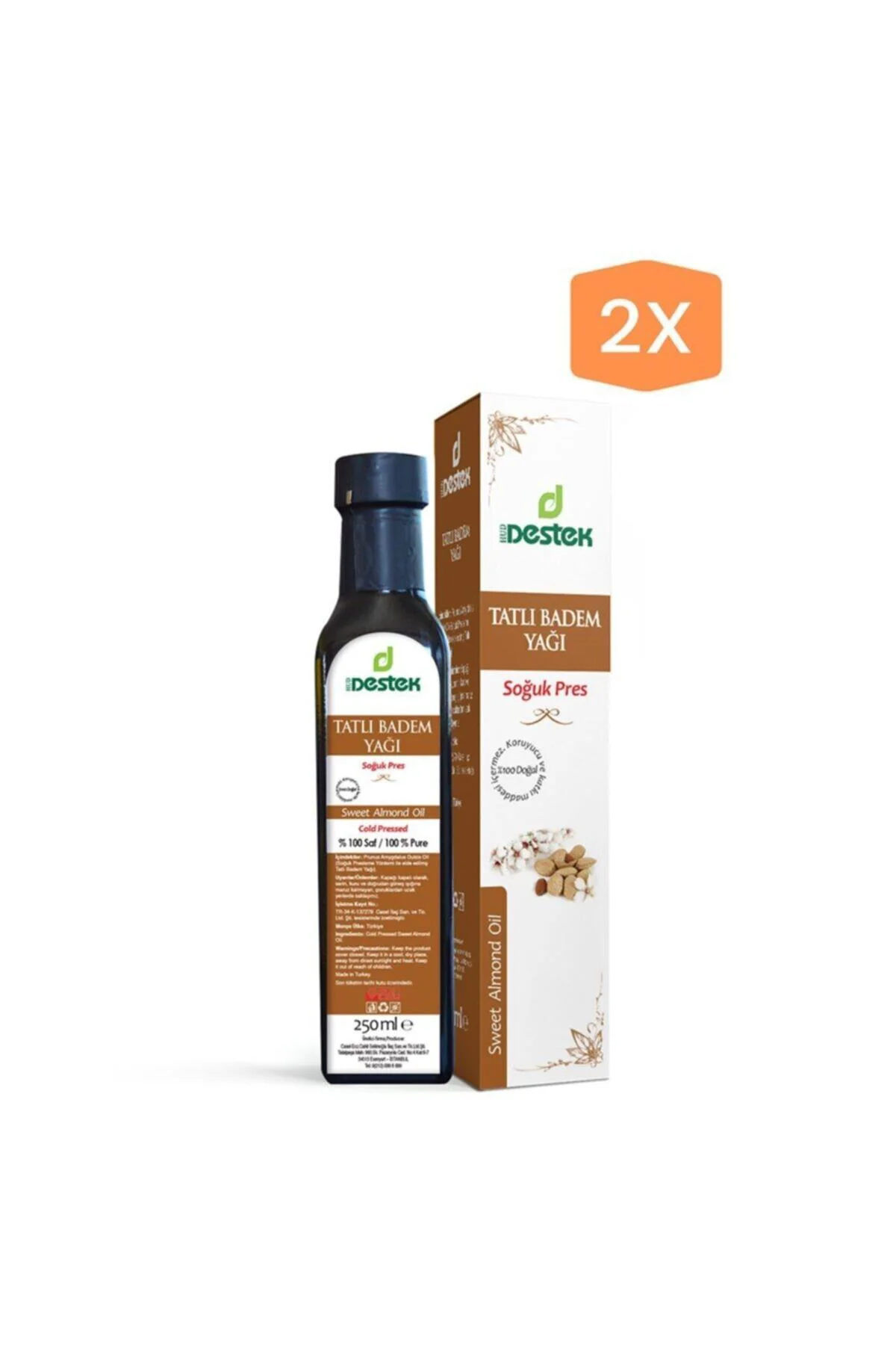 Tatlı Badem Yağı 250 ml 2 adet