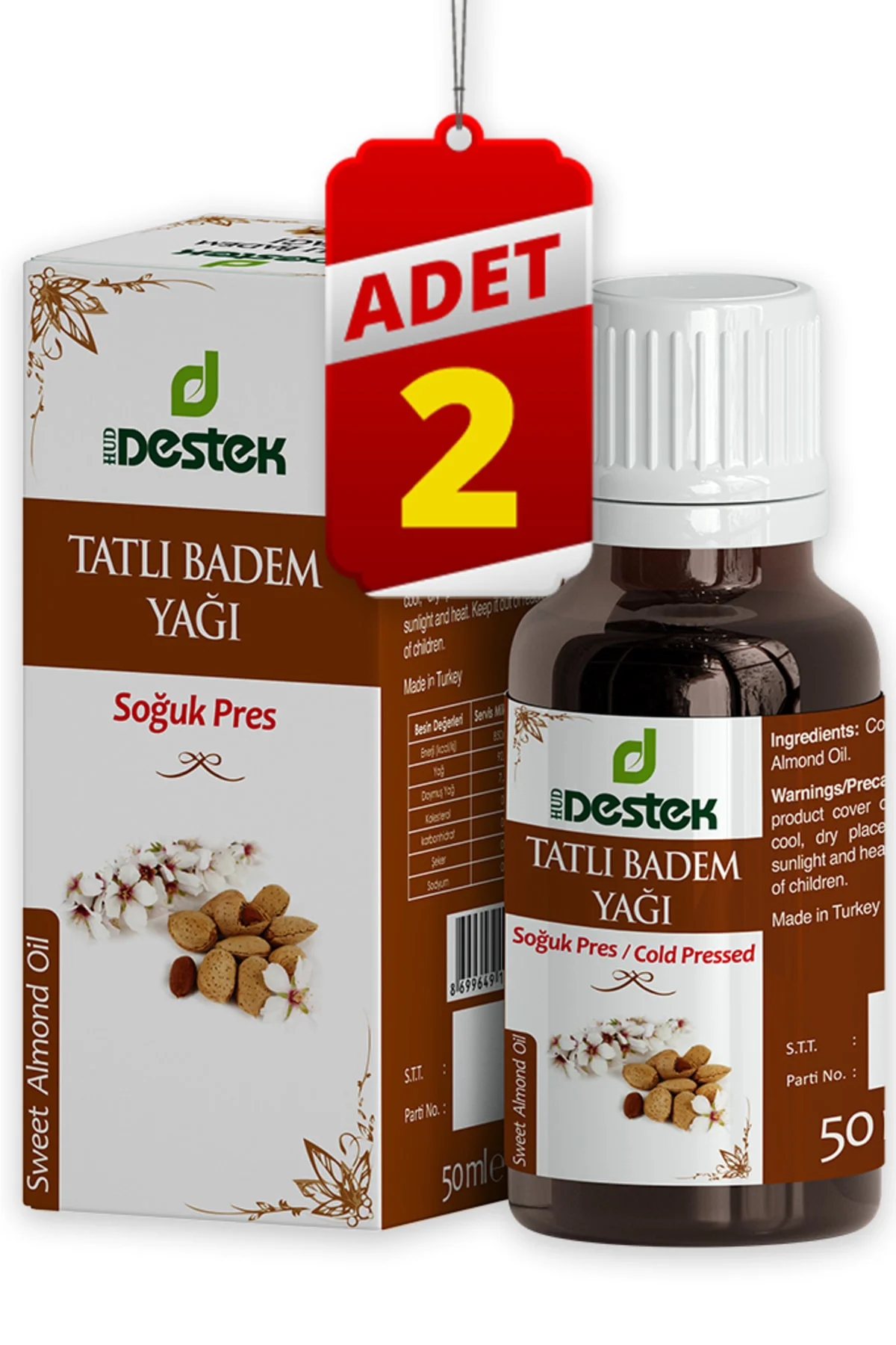 Tatlı Badem Yağı 50 ml (2 Adet)
