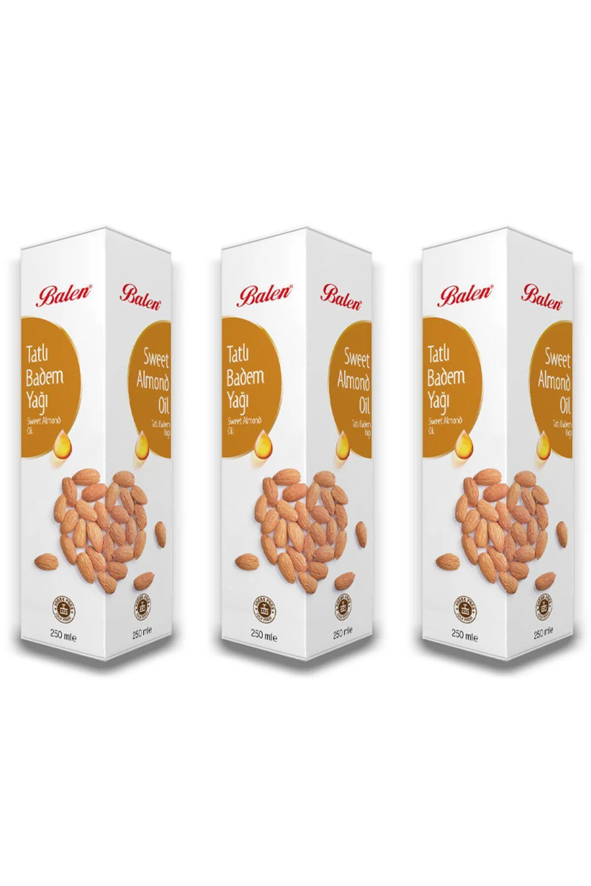 Tatlı Badem Yağı Soğuk Pres 3 X 250 ml