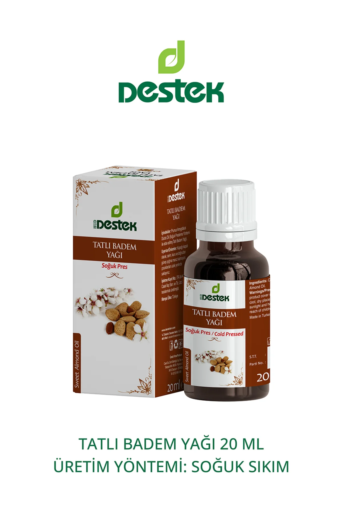 Tatlı Badem Yağı Soğuk Pres 20 ml