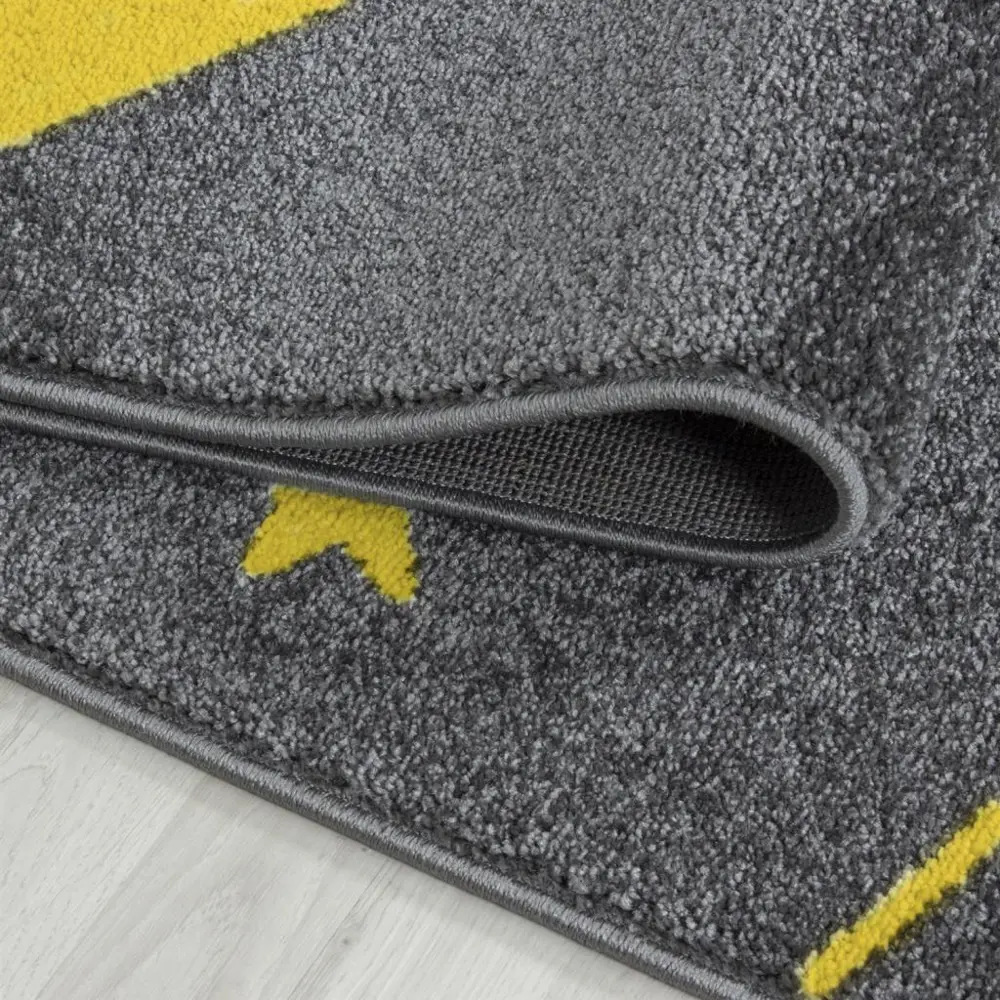 Tatlı Yıldız Desen Halı Sarı Gri Halı Yumuşak Dikdörtgen Jüt Halı