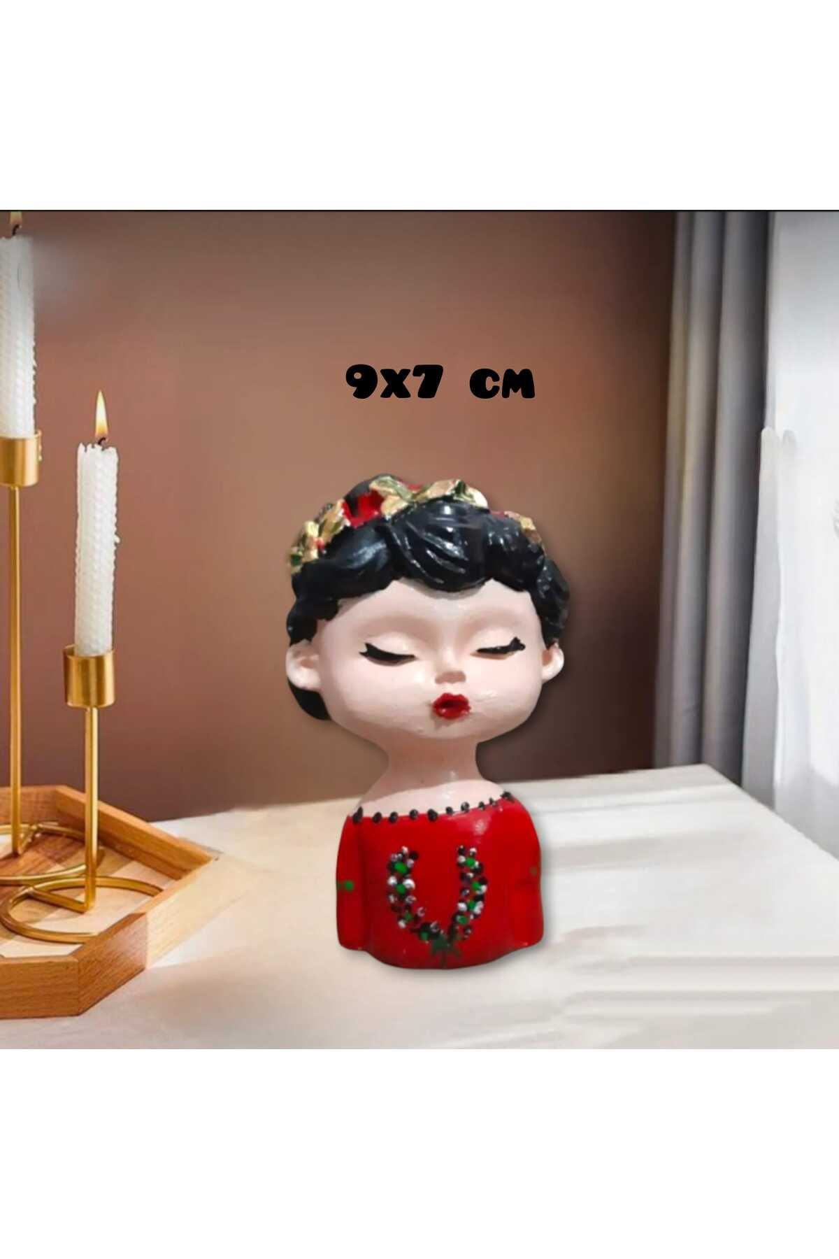 Dodemert Home Tatliş Kız Bebek Beton Saksı & Mumluk ( Dekoratif)