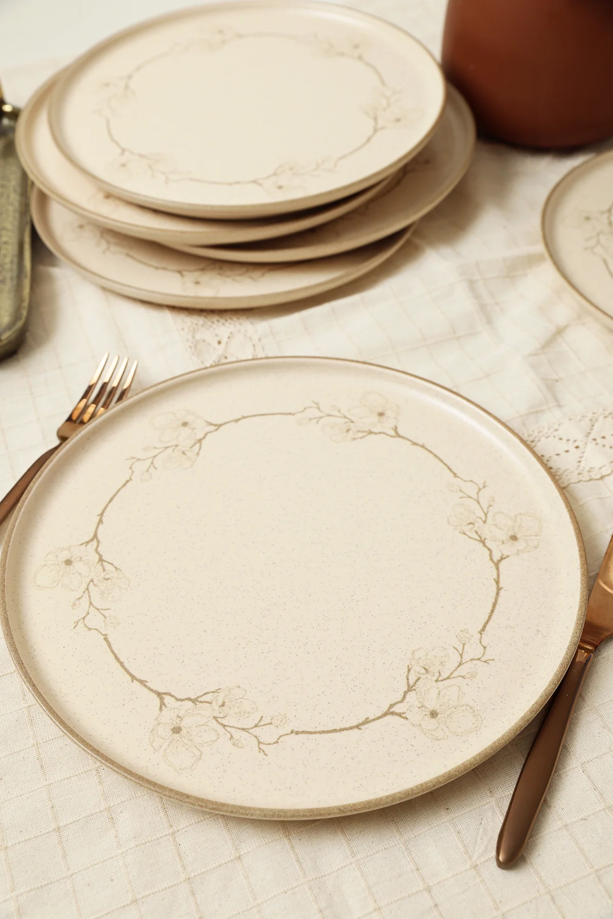 Taupe Bloom Nordıc Servis Tabağı 28 Cm 6 Adet 22528