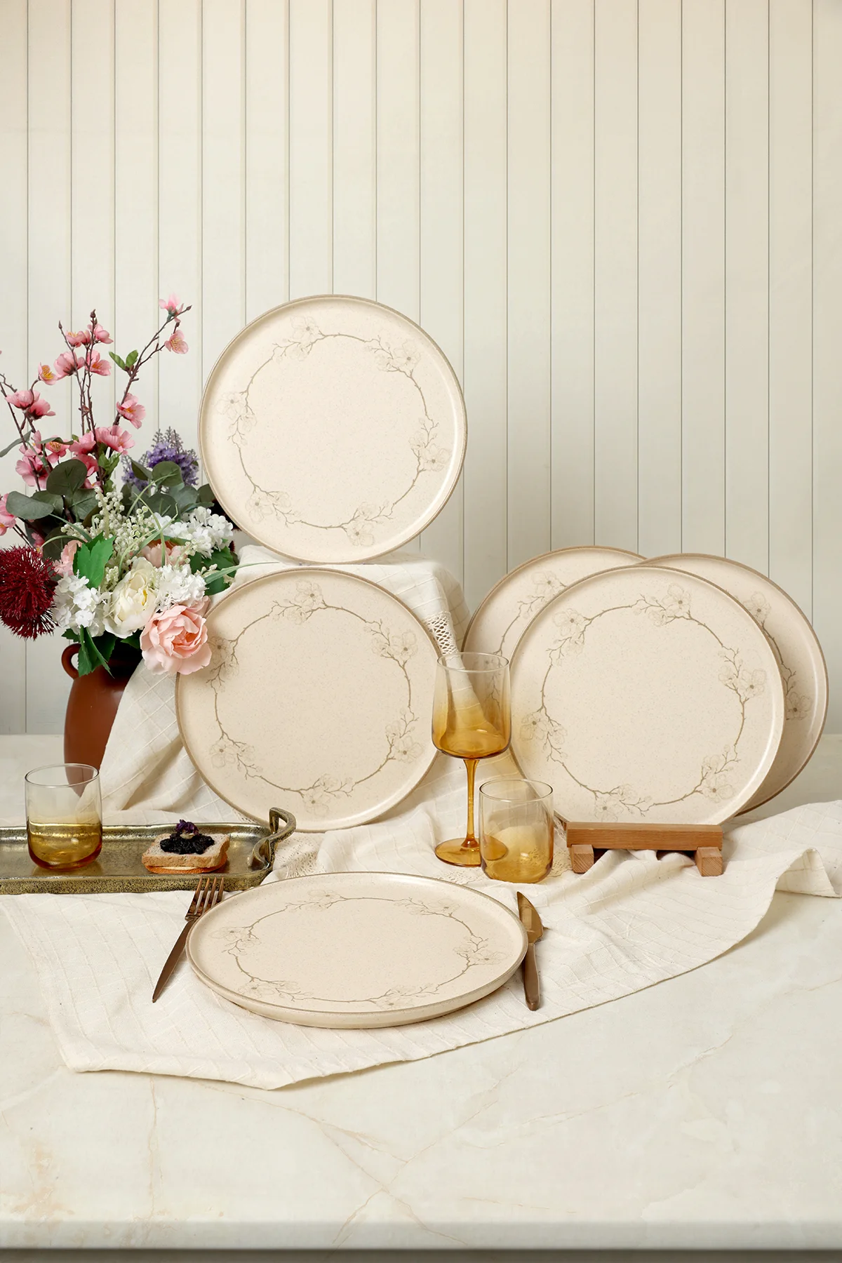 Taupe Bloom Nordıc Servis Tabağı 28 Cm 6 Adet 22528