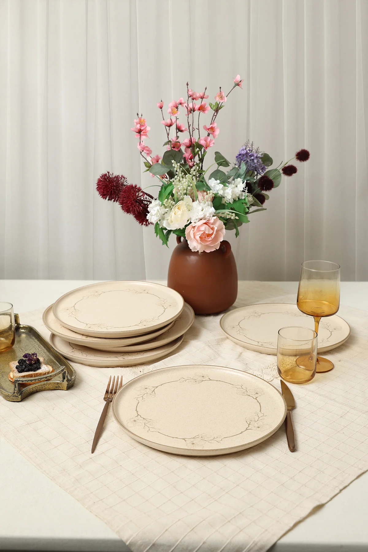 Taupe Bloom Nordıc Servis Tabağı 28 Cm 6 Adet 22528