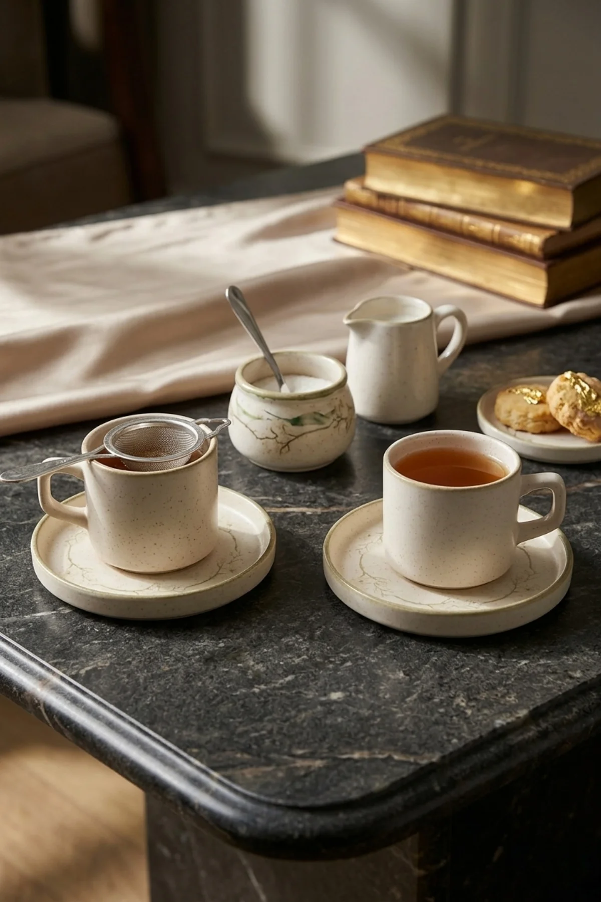 Taupe Bloom Stackable Çay Takımı 4 Parça 2 Kişilik 22520-28