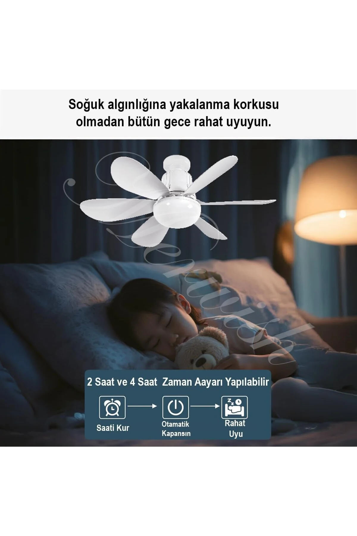 Tavan Vantilatörü Led Işık 3 Renk Işık Sıcaklığı Ayarlanabilir 3 