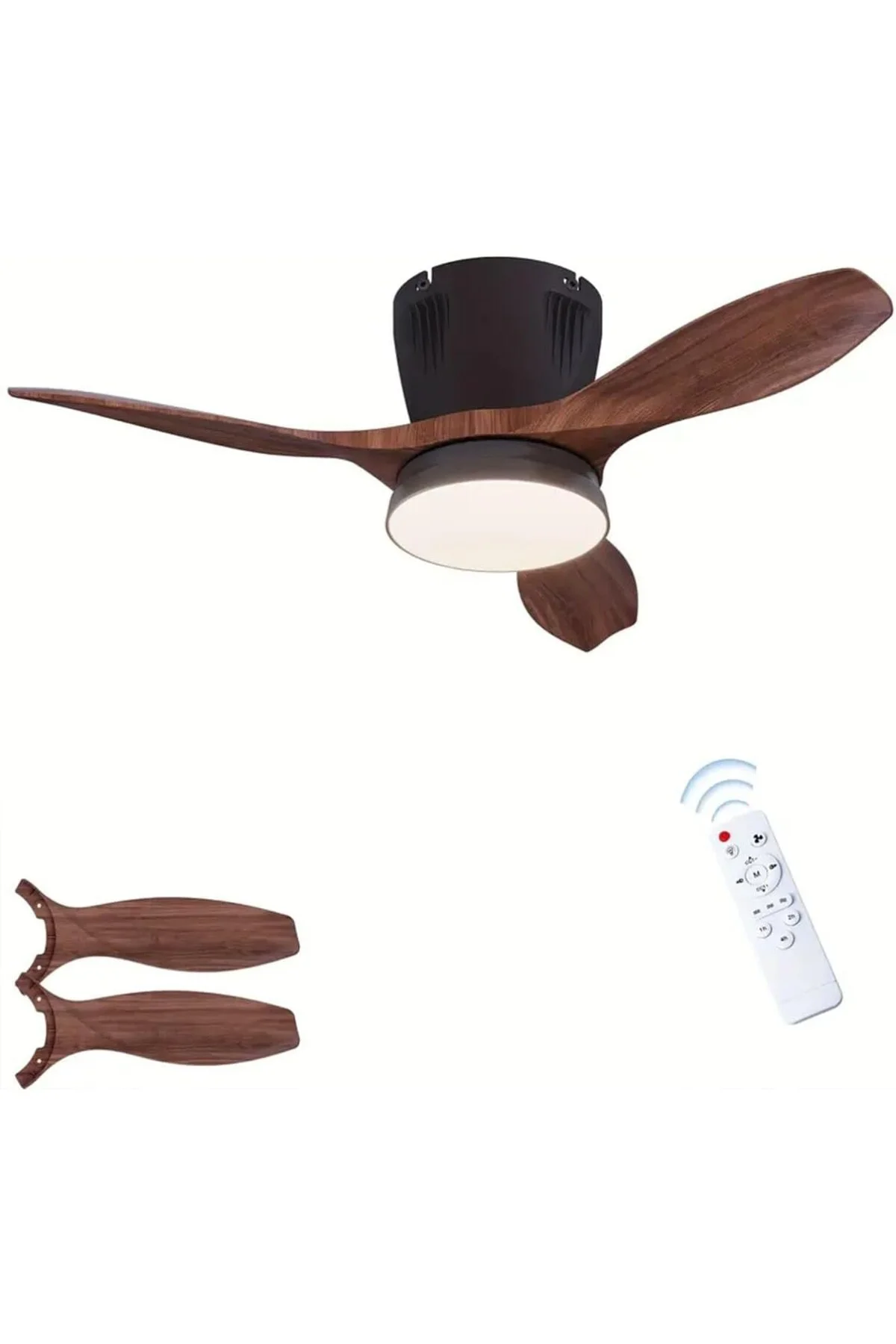 Tavan Vantilatörü LED Avize Armatür 45W 54CM 3 Kanatlı Sessiz DC 