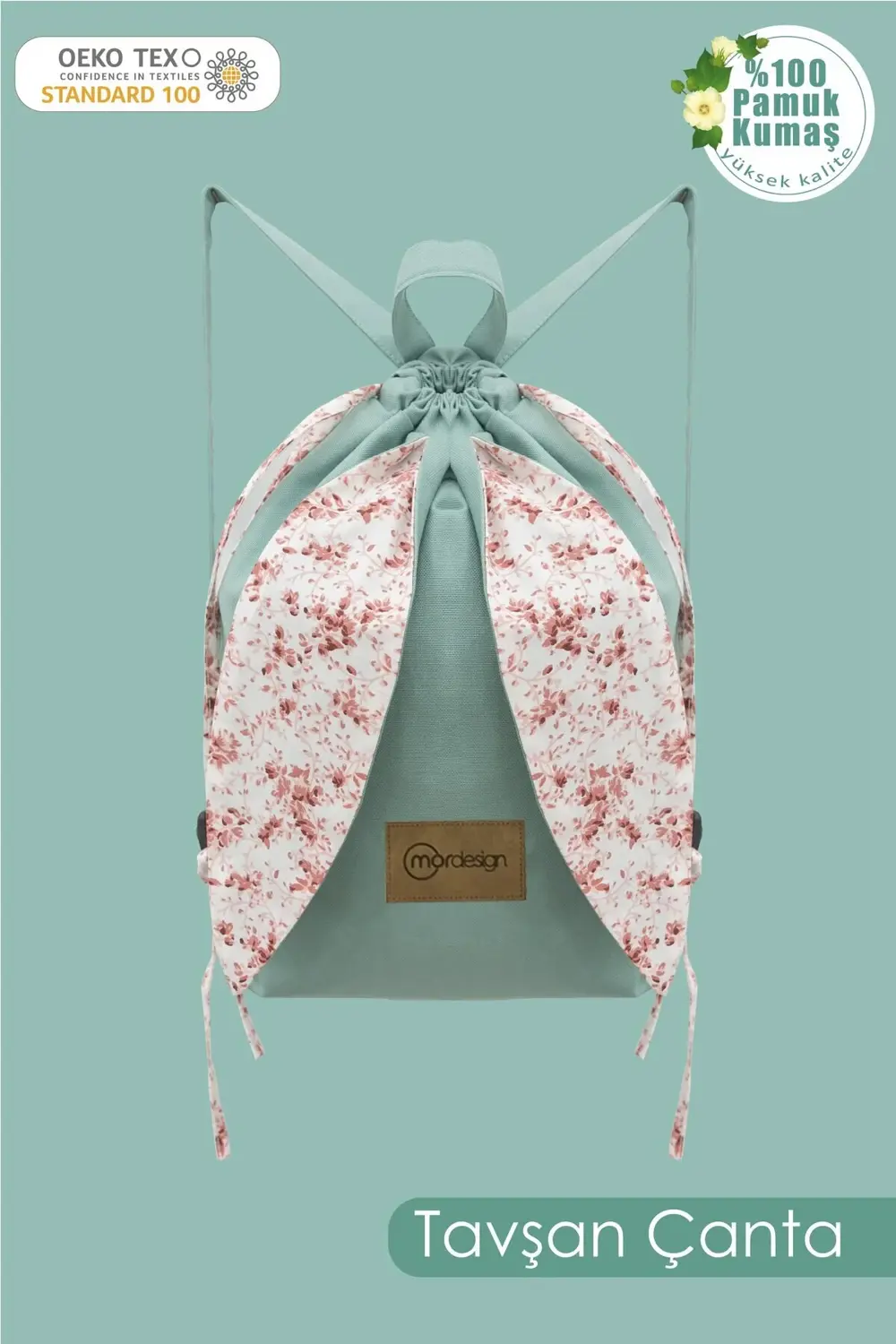 Tavşan Çocuk Sırt Çantası: Kreş/Anasınıfı İçin Pamuk Kumaş Çanta,