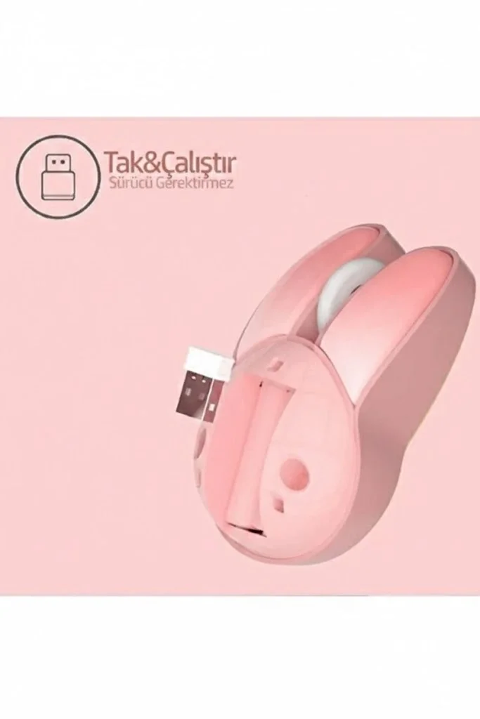 Tavşan Figürlü Kablosuz Mouse Pil Dahil Etiket Hediyeli Pembe Fiyatı, Yorumları ve Özellikleri