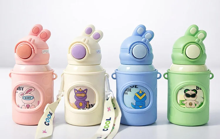 Tavşan Kulaklı Pipetli Çocuk Termosu - 500 ml Paslanmaz Çelik Suluk ALK2309 Fiyatı, Yorumları ve Özellikleri