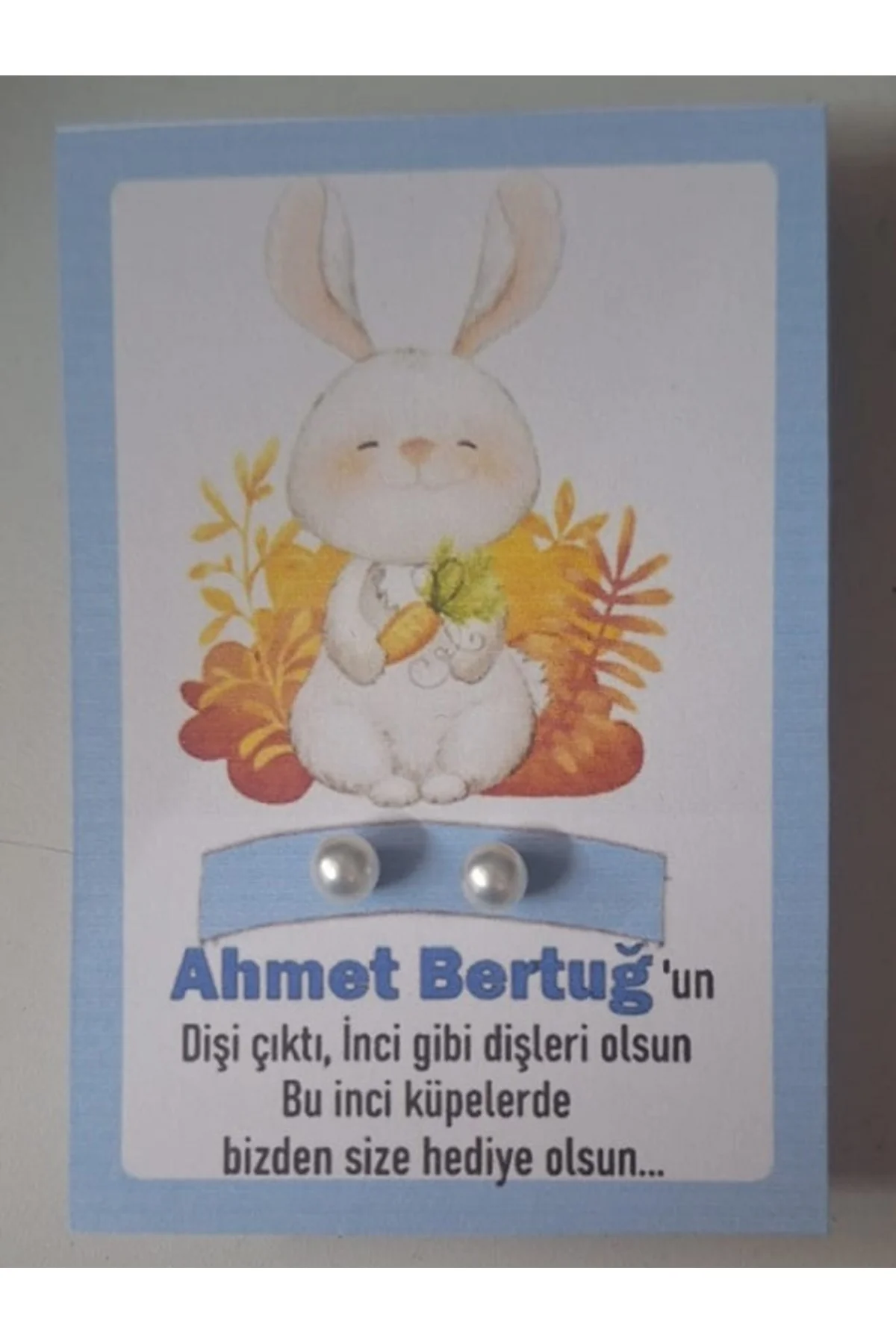 Tavşanlı Incili Küpeli Diş Buğdayı Hediyeliği 25 Li Erkek