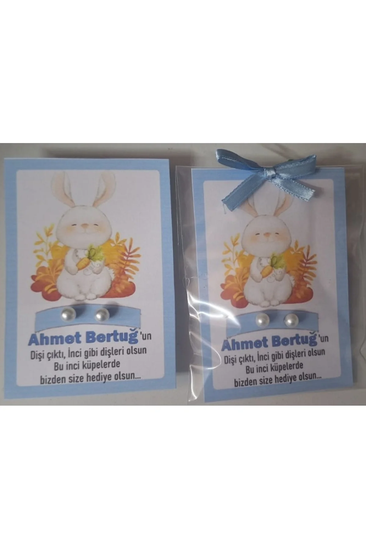 Tavşanlı Incili Küpeli Diş Buğdayı Hediyeliği 25 Li Erkek