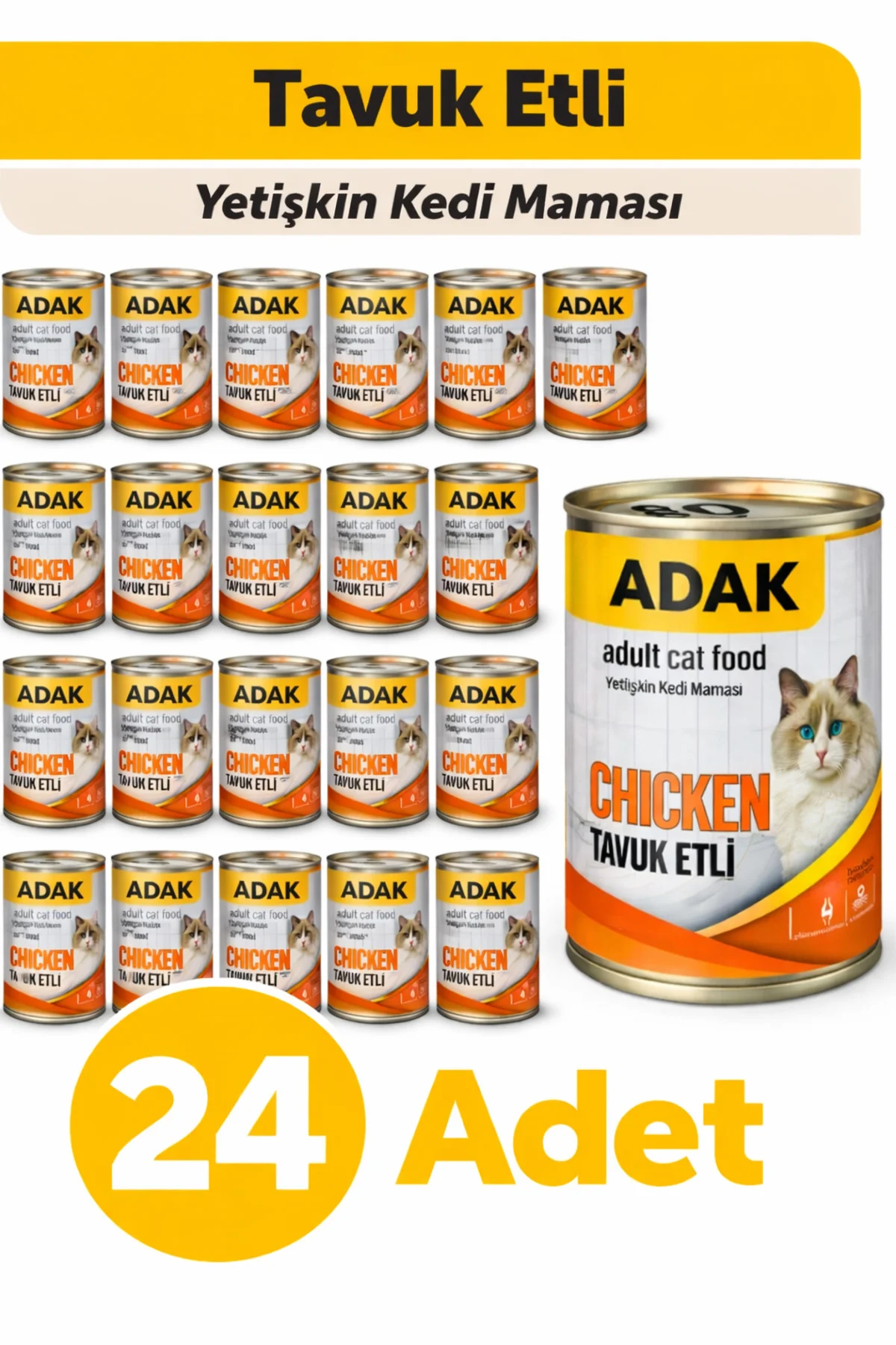 Tavuk Etli Yetişkin Kedi Maması Konservesi 24 x 415 G