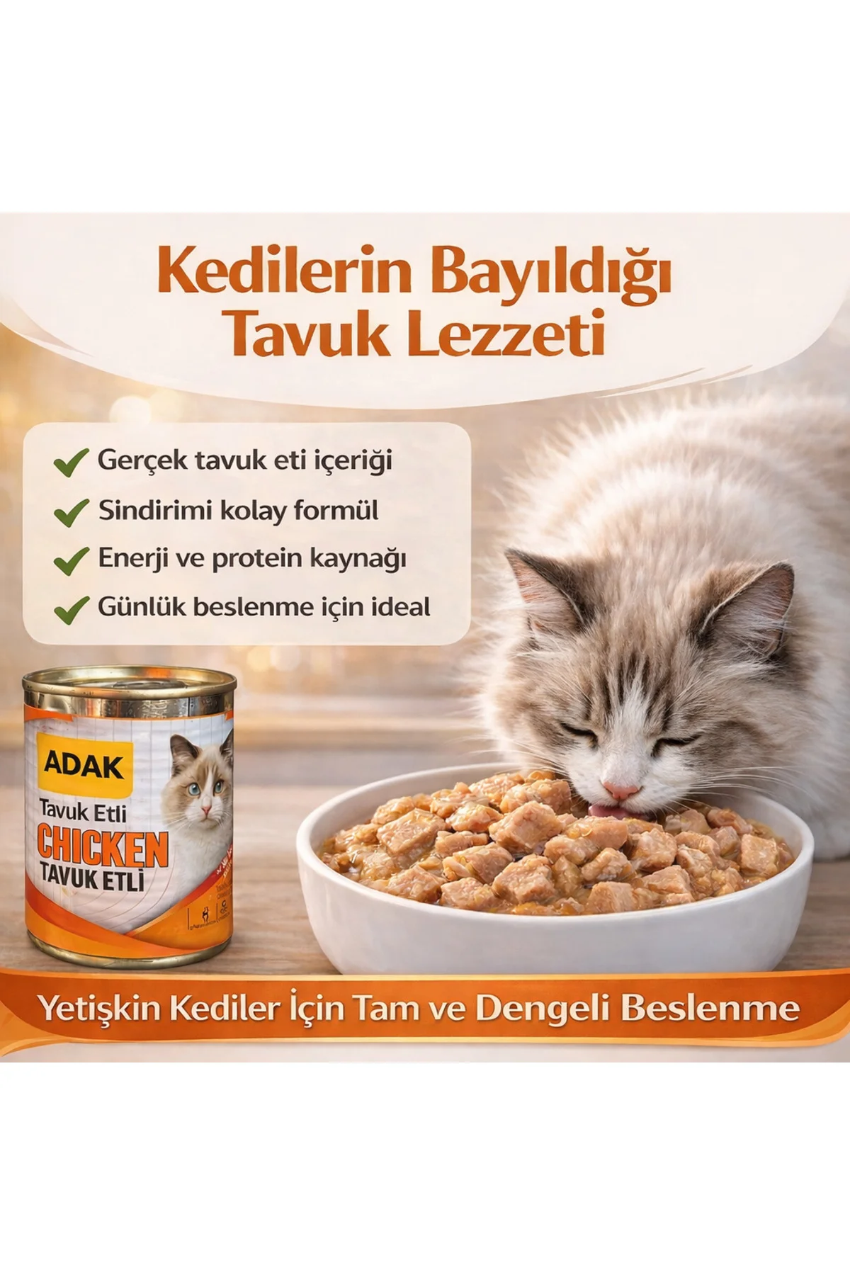 Tavuk Etli Yetişkin Kedi Maması Konservesi 48 x 415 G