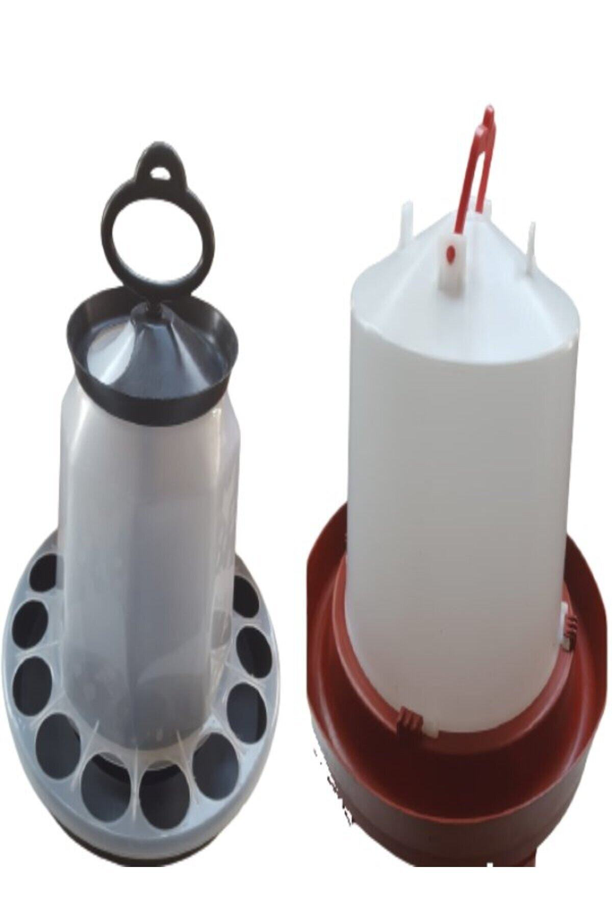 Tekplast Tavuk Yemliği 6 Kg & Tavuk Suluğu 8 Lt Ayaksız (Keklik, Bildircin