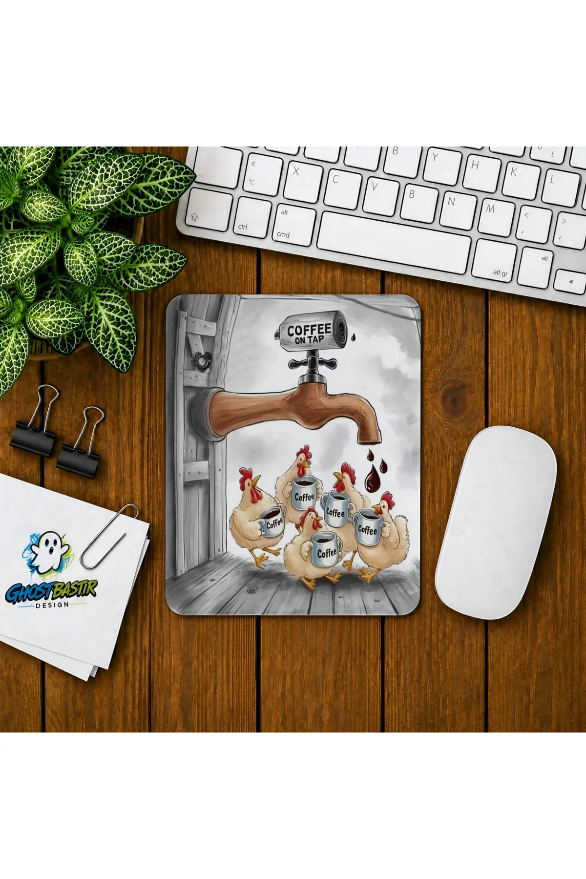 Tavukların Kahve Keyfi Baskılı Oyuncu Mousepad 0305