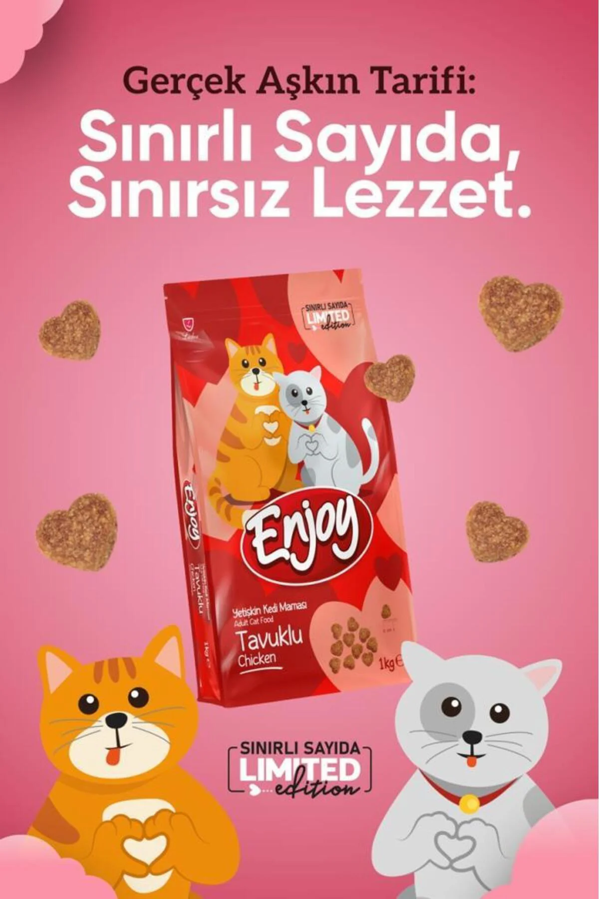Tavuklu Kedi Maması 1 kg (Sevgililer Günü Özel Ambalaj)