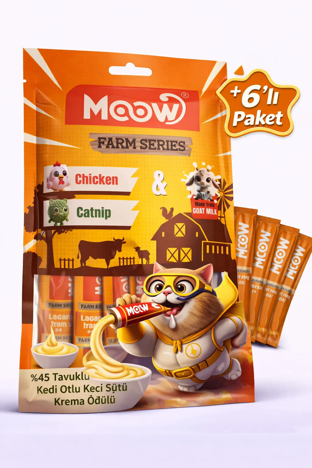 Tavuklu Kedi Naneli Keçi Sütlü Kedi Krema Ödülü 6x12g