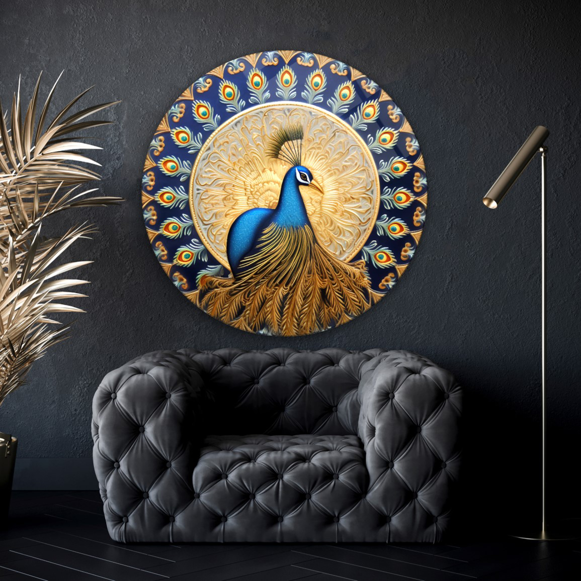 Pi Dekorasyon Tavus Kuşu Cam Tablo | Hediyelik, Dekoratif, Ofis, Mutfak 