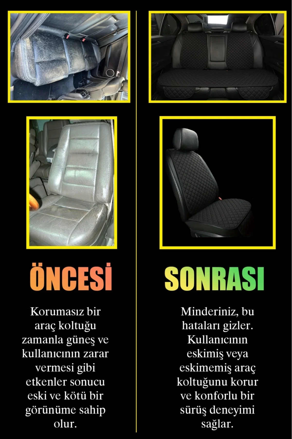 Tay Tüyü Oto Koltuk Minder 7 Parça Terletmez Kaymaz Cepli Beyaz Nakış - Görsel 3