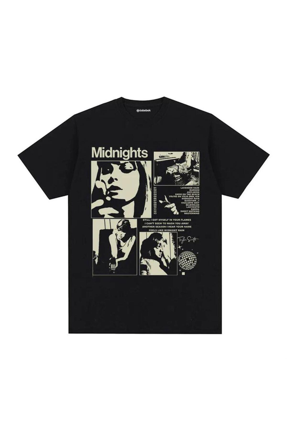 Siyah Taylor Swift - Midnights Unisex T-Shirt