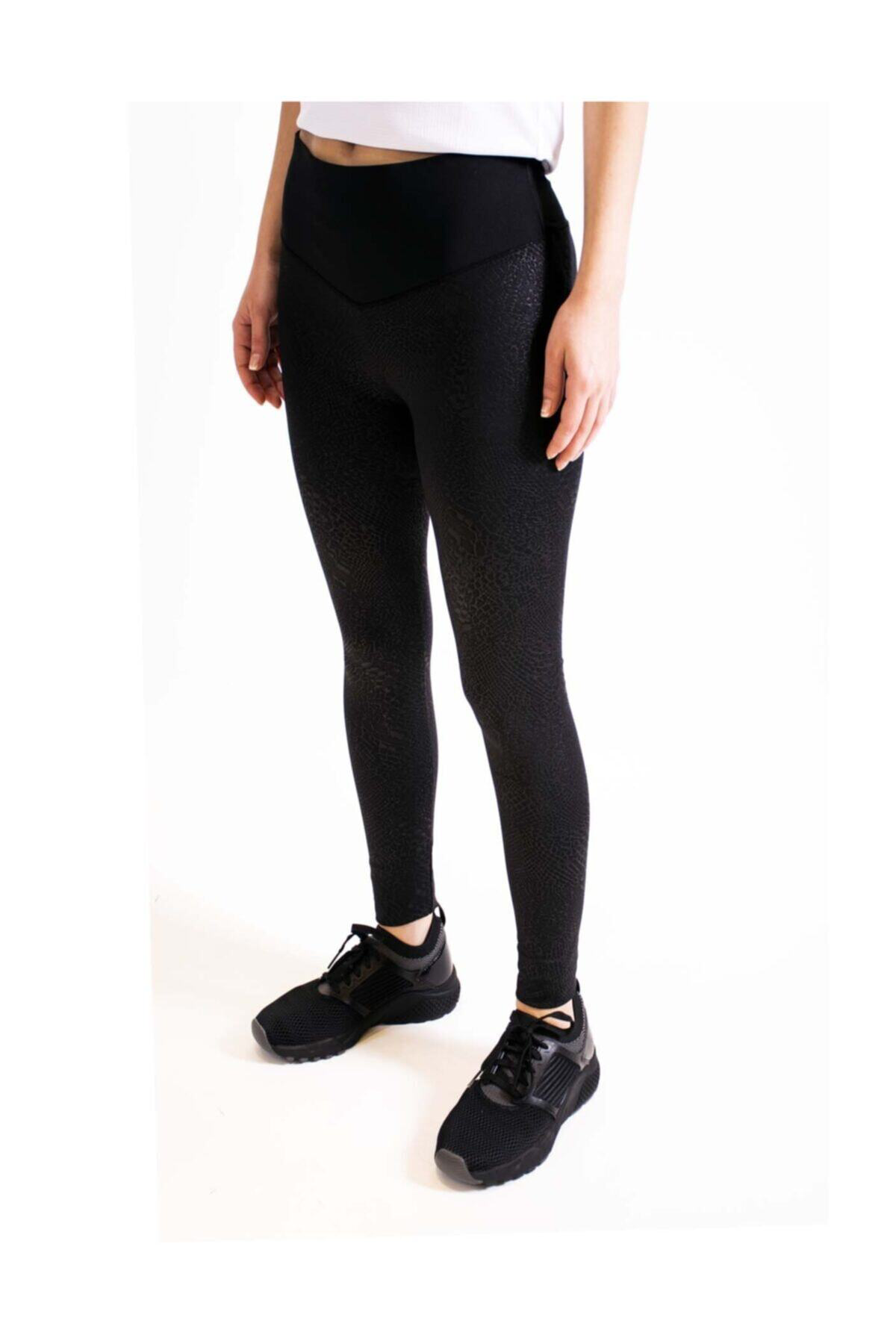 Lotto Tayt Siyah Print Leggings Pl W-R9596