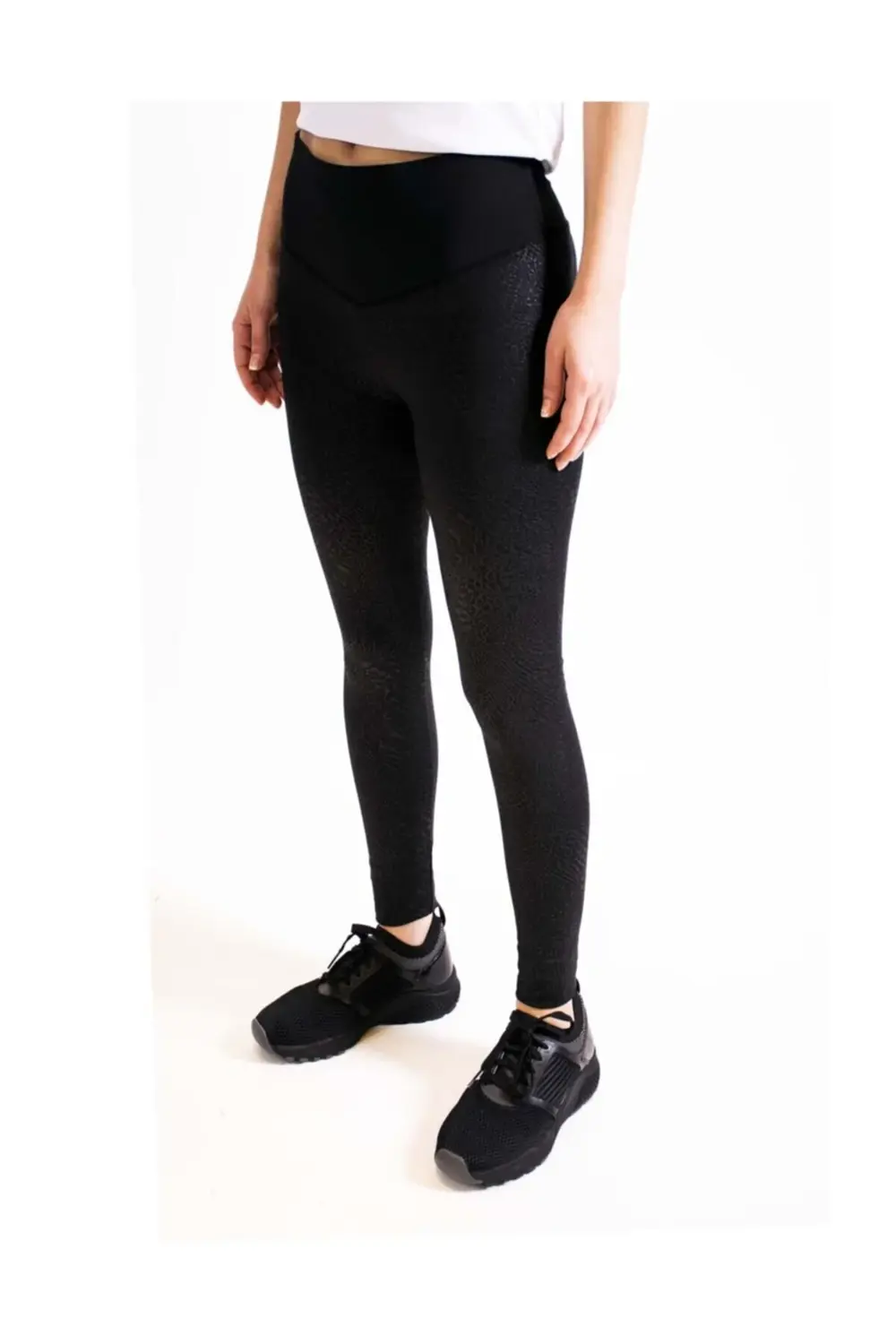 Tayt Siyah Print Leggings Pl W-r9596