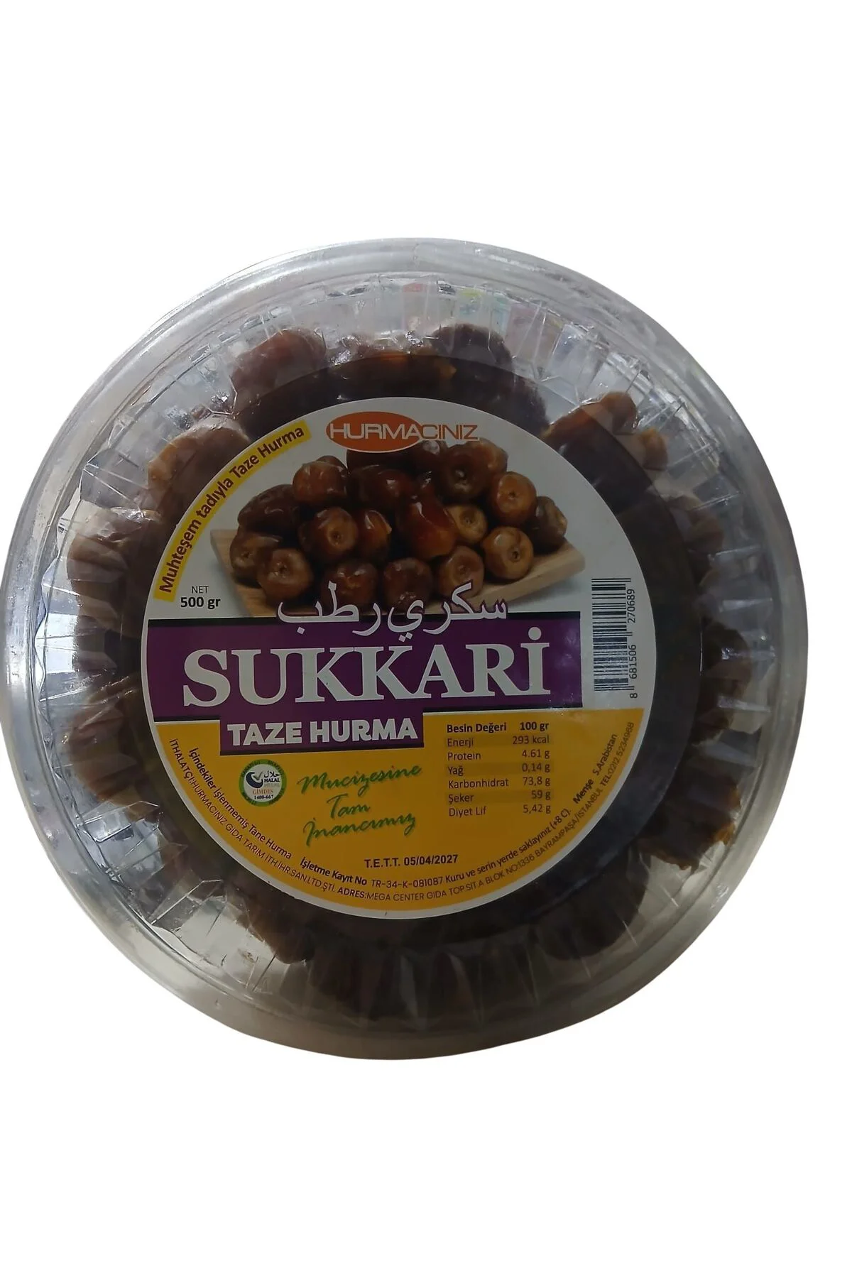 TAZE SUKKARİ HURMA 500 GR