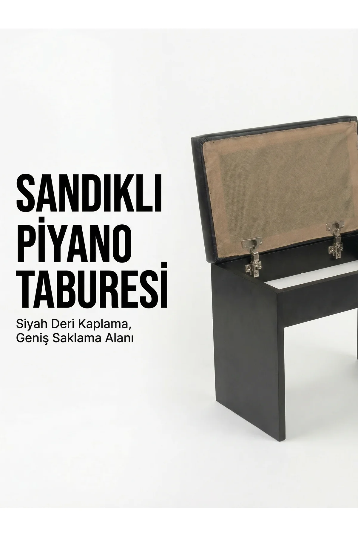 TBRSD-BK Sandıklı Piyano Taburesi (Siyah) TBRSD-BK Sandıklı Piyano Taburesi (Siyah)