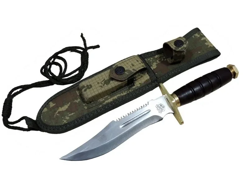 T.c. Standart Komando Bıçağı 30 Cm - Tırtıklı, Kamuflaj Kılıflı