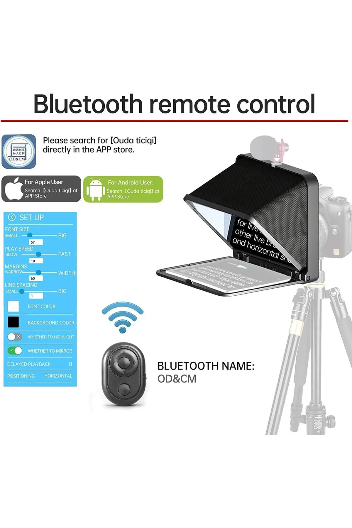 TC7 Teleprompter + 2 Metre Profesyonel Tripod Kit